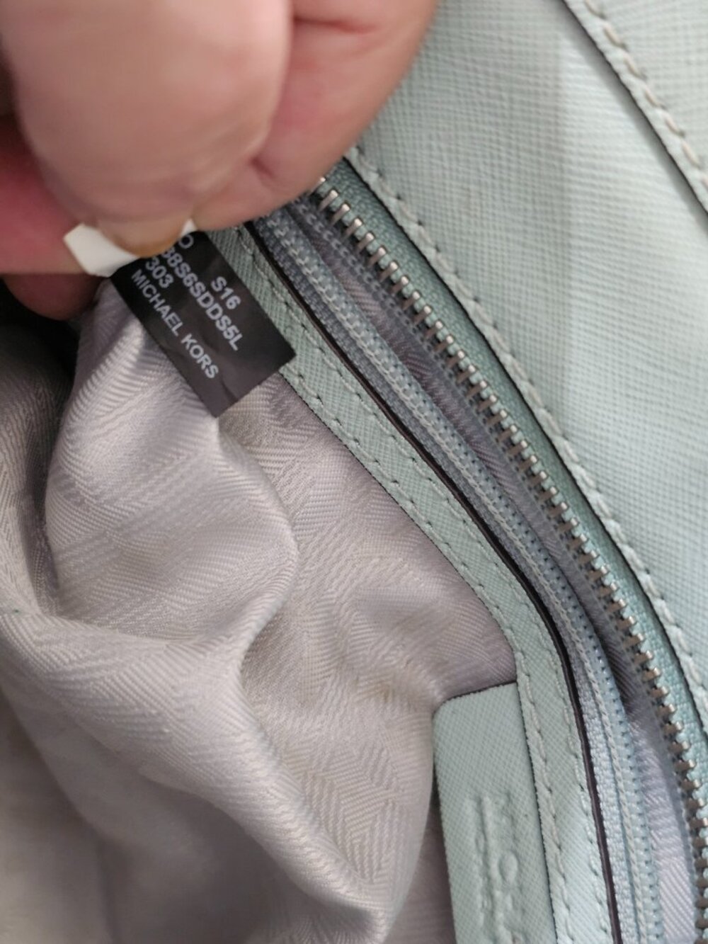 Michael Kors Mint Green Saffiano Leather Satchel Crossbody Bag - Picture 9 of 16